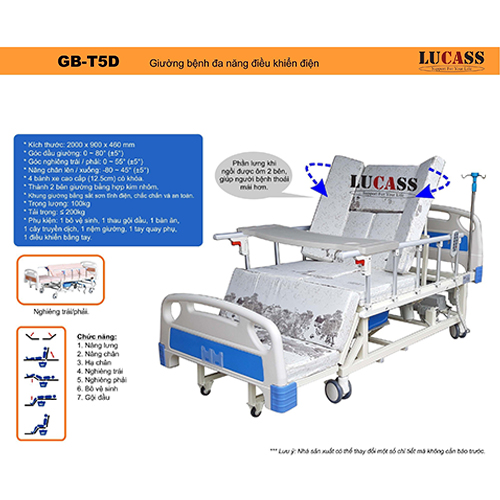 Giường bệnh đa năng điều khiển điện Lucass GB-T5D