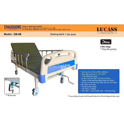 Giường bệnh 1 tay quay Lucass GB - 8E
